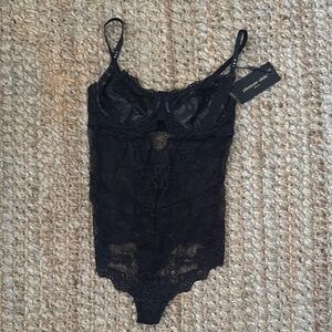 Black Lace Chemise onsie Pleasure State Couture